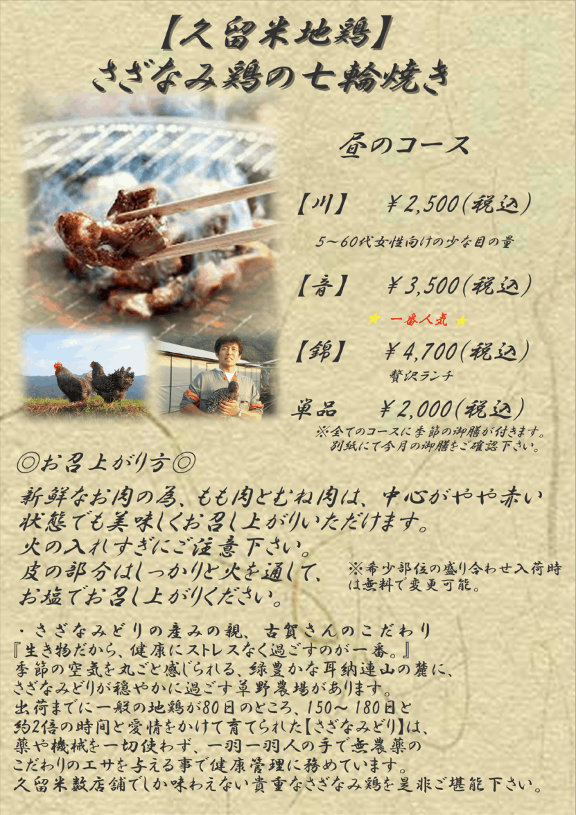 さざなみ鳥の七輪焼き